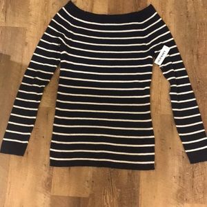 Boat neck striped sweater
